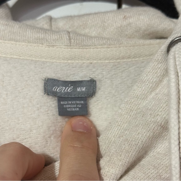 Aerie Oversized Hoodie Cream Size Medium Fleece Super Soft Lounge - Picture 6 of 9